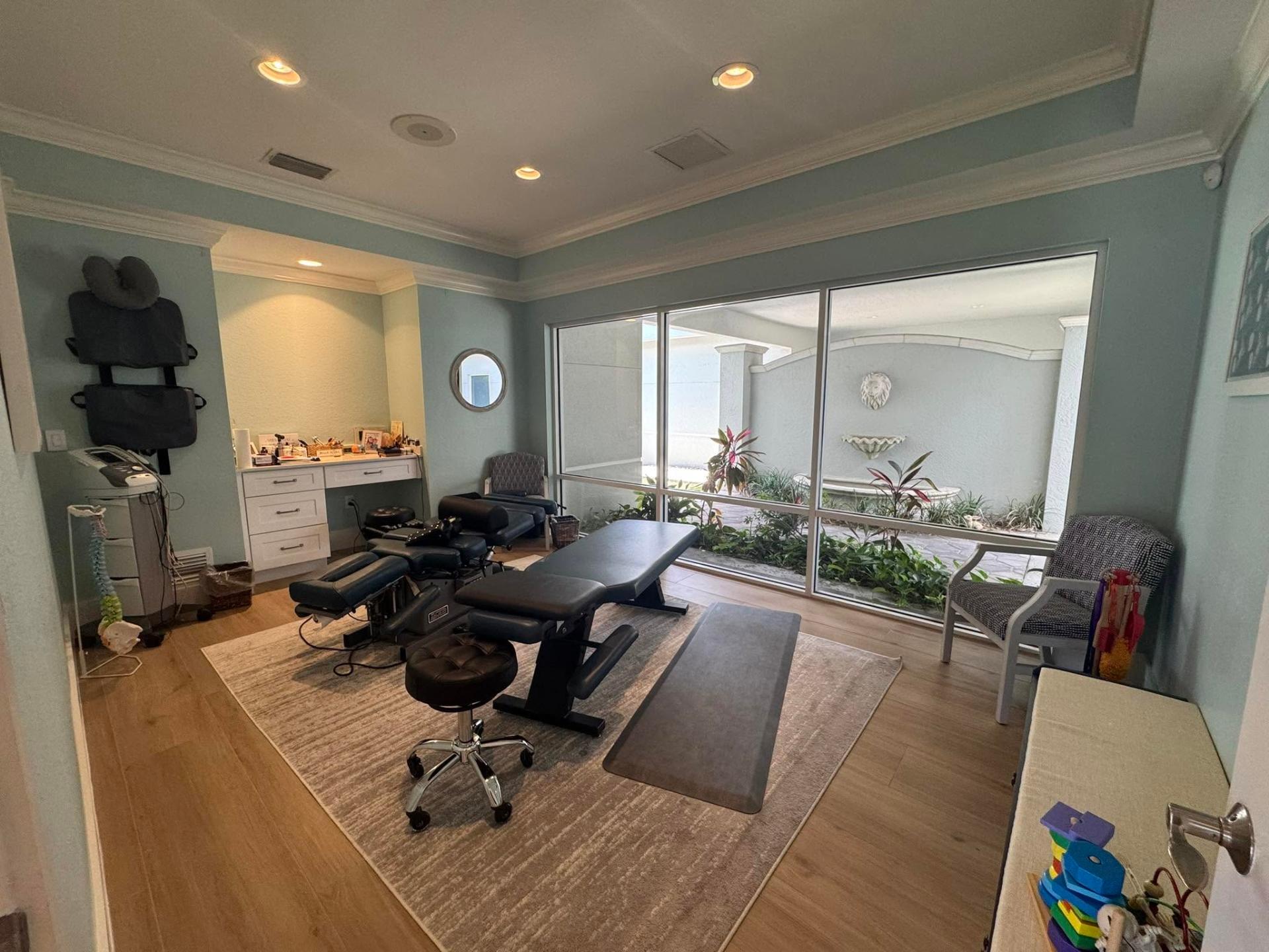 Dr. Lindsay Dodd's SOT® chiropractic adjustment room in Naples, FL